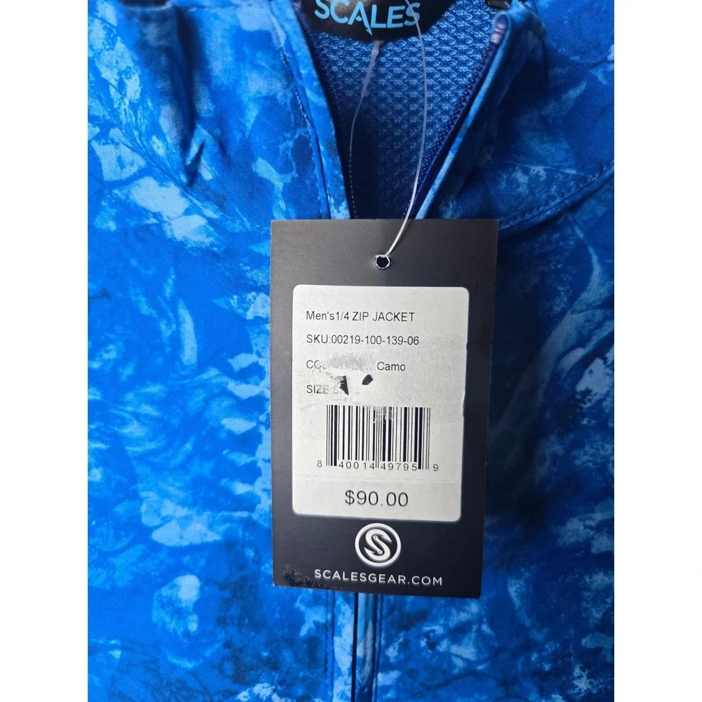 Scales‎ Men's Quarter Zip Jacket Royal Camo Small NWT - Picture 3 of 7